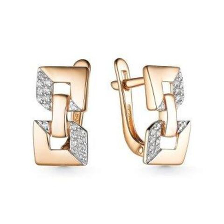 Серьги из золота с фианитами