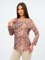 Лонгслив ЛНв-306/джинсбежевый-леопард