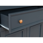 Шкаф для посуды «Форест» широкий 4 двери 1 ящик серый 7012/бейц-масло