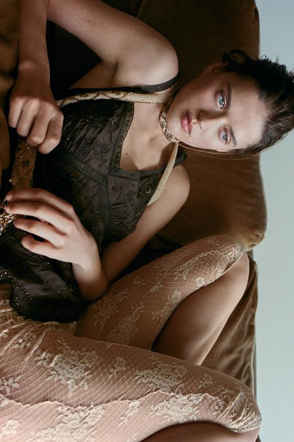 ZARA КРУЖЕВНЫЕ ЛЕГИНСЫ, ЗОЛОТИСТЫЙ