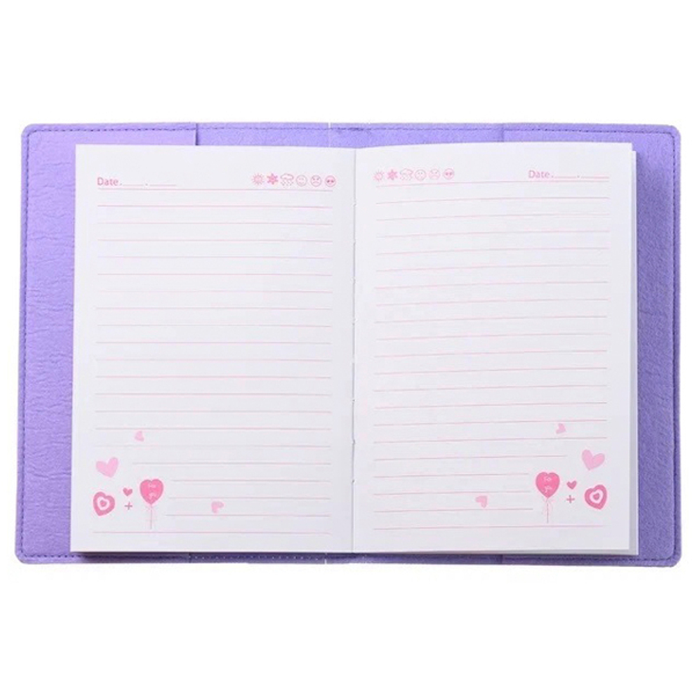 Блокнот детский Basir, формат А5, серия "Бабочка", переплет из войлока, 22.2*16 см, 96 листов, 4 цвета ассорти