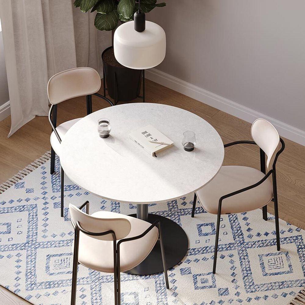 Стул Ror, Round, велюр, черный/бежевый