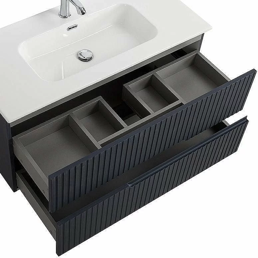 Тумба с раковиной Cezares DUET-N 100 DUET-N-1000-2C-SO-GR-P графит