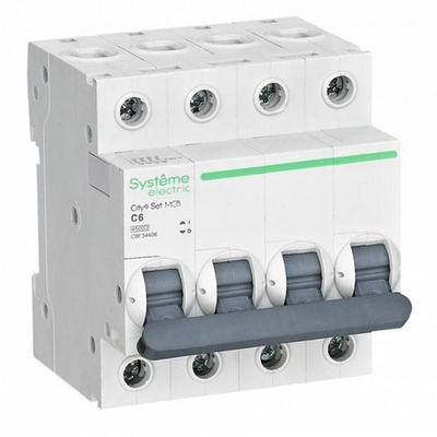 Автоматический выключатель City9 Set 6А С 4П 6кА Systeme Electric (автомат электрический) C9F36406