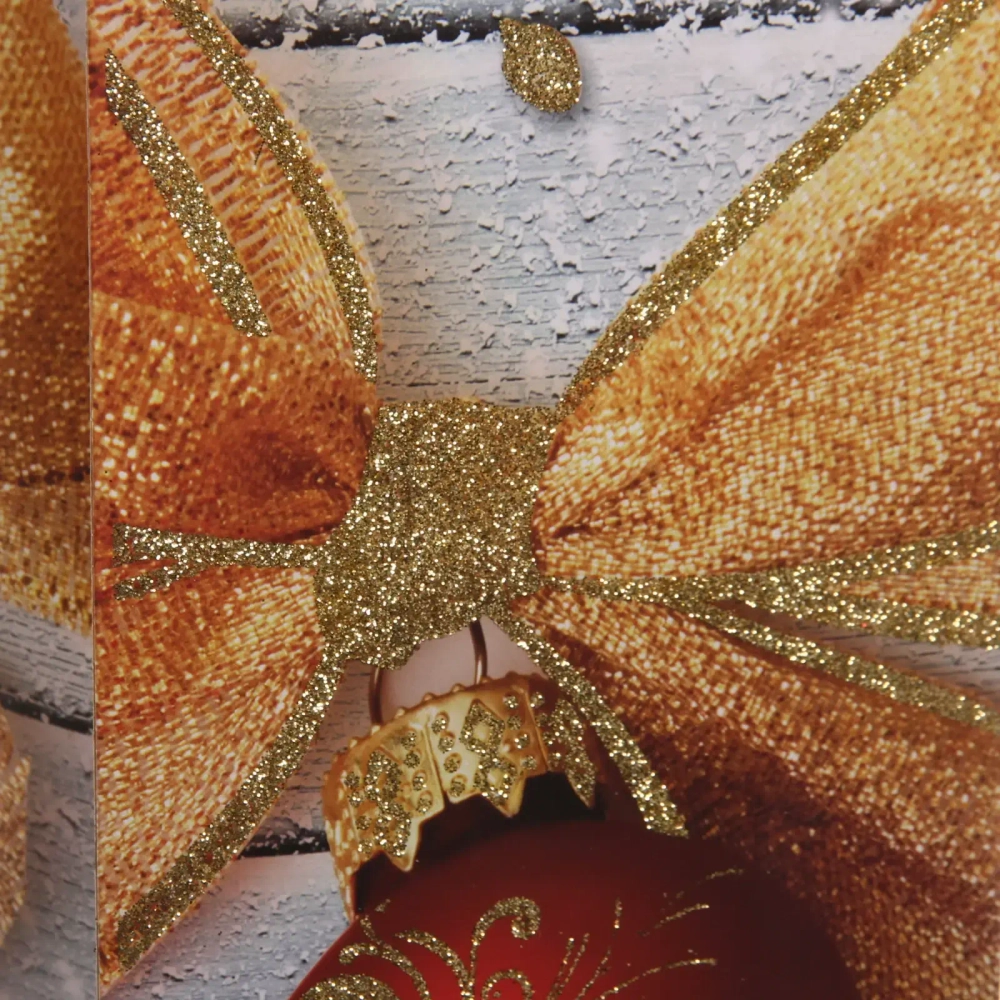 Пакет под бутылку 12,8*36*8,4 см «Ёлочные украшения», микс