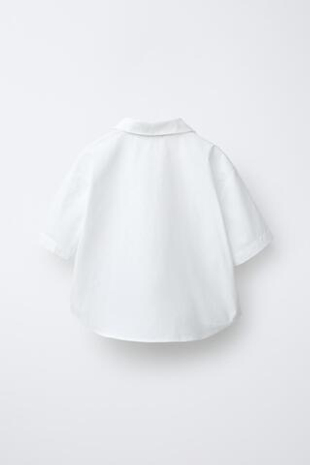 ZARA РУБАШКА С ВЫШИВКОЙ, БЕЛЫЙ/КРАСНЫЙ