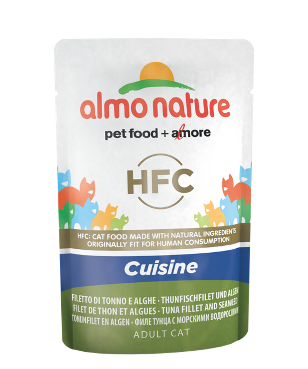 Almo Nature Паучи для Кошек с Тунцом и Морскими водорослями (Classic Cuisine - Tuna Fillet and Seaweed) 0,055 кг x 1 шт.