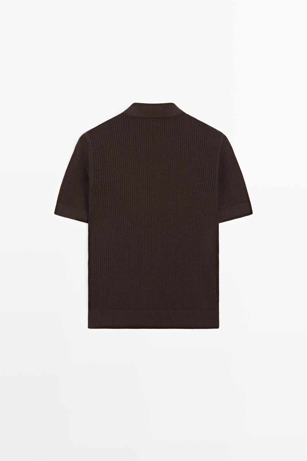 Massimo Dutti Ажурное поло из смесового хлопка, коричневый