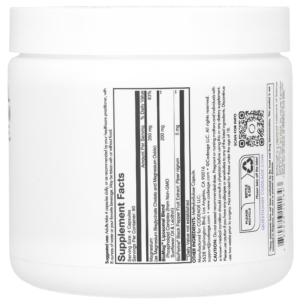CODEAGE AMEN Liposomal Magnesium Glycinate 240 caps , Магний Глицинат