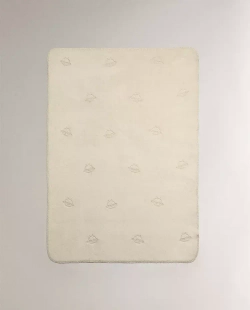 ZARA HOME ДЕТСКИЙ ФЛИСОВЫЙ ПЛЕД С ПРИНТОМ "КОСМИЧЕСКИЙ КОРАБЛЬ", СВЕТЛО-БЕЖЕВЫЙ