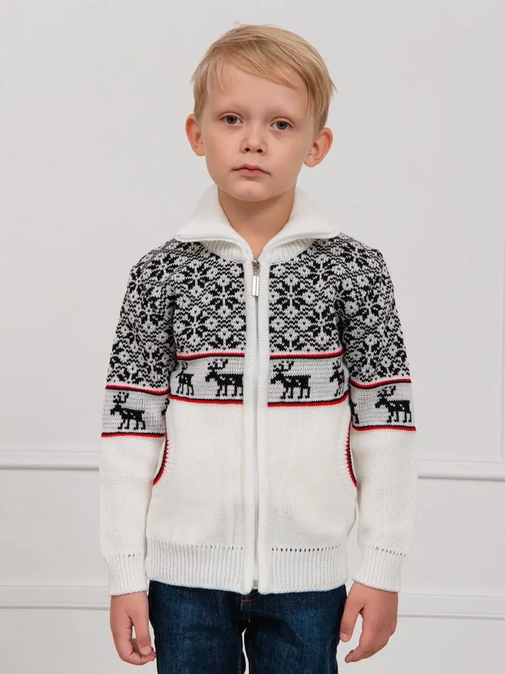 Кофта вязаная на молнии "Нордик"