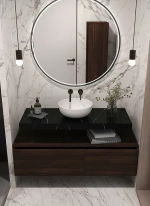Тумба с раковиной и столешницей Armadi Art Flat 120 темный дуб