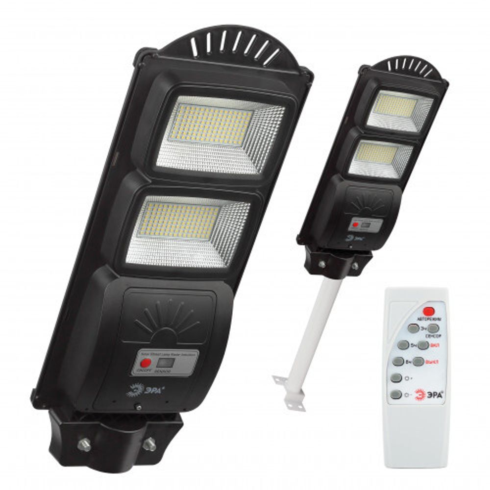 ЭРА Консольный светильник на солн. бат.,SMD,с кронштейном, 40W, с датч.движ., ПДУ,700lm, 5000К, IP66