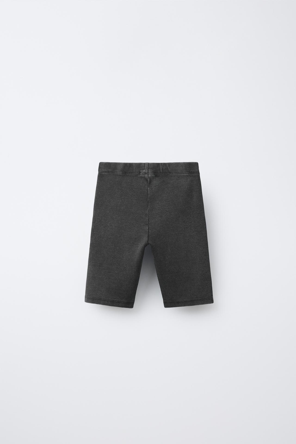 ZARA ШОРТЫ-ВЕЛОСИПЕДКИ В РУБЧИК С ЭФФЕКТОМ ПОТЕРТОСТИ, АНТРАЦИТОВО-СЕРЫЙ