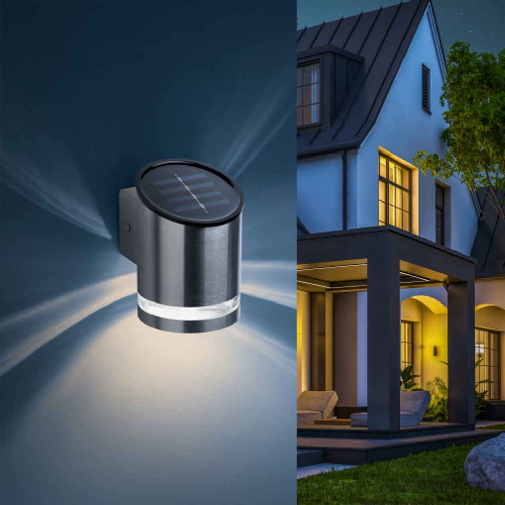 Светильник уличный ЭРА ERAFS012-03 на солнечной батарее настенный Статус 3 LED | Садовые фасадные светильники