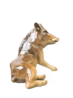 Фарфоровая статуэтка "Кабан секач" (Вепрь) ЛФЗ