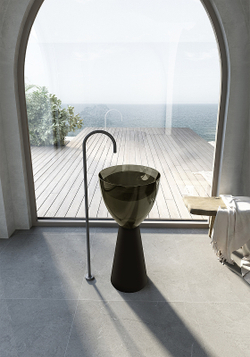 Раковина Abber Kristall 45 AT2703Black-Vesuvian Черная Оливковая