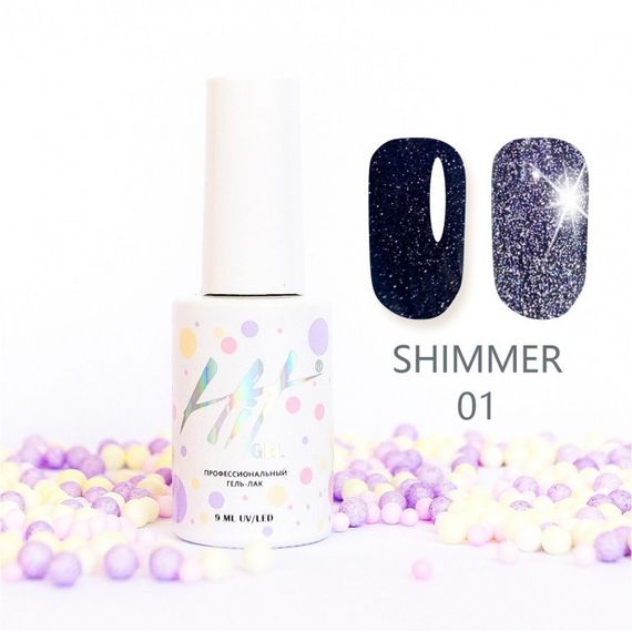 Гель-лак ТМ &quot;HIT gel&quot; №01 Shimmer, 9 мл