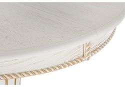 Деревянный стол Павия 90(120)х90х80 молочный с золотой патиной