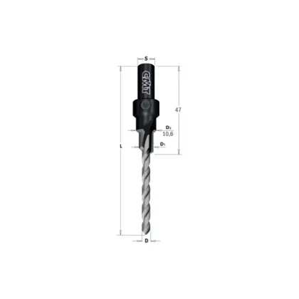 Сверло конфирмат SP 10,6x87 Z=2 S=9 RH CMT 515.042.31