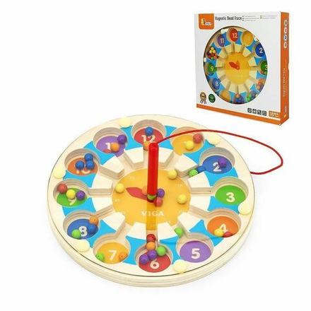 Лабиринт Viga - Развивающая игрушка - Магнитный лабиринт в виде часов - Вига 44560
