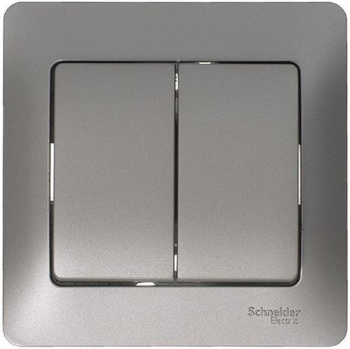 Выключатель 2-кл Глосса Платина