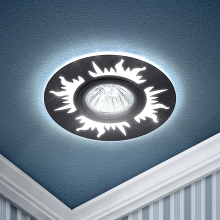 Светильник встраиваемый cо светодиодной подсветкой ЭРА DK LD30 BK под лампу MR16 GU5.3 черный