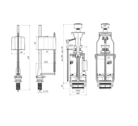 Арматура для бачка АНИ пласт WC3550M 1 1/2 нижняя подводка