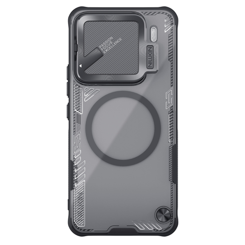 Чехол тонированный от Nillkin с металлической откидной крышкой и поддержкой зарядки MagSafe на смартфон Xiaomi 15, серия Iceblade Prop Magnetic Case