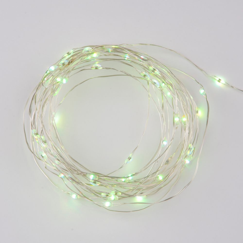 ULD-S0500-050-DTB-3AA-RC RGB IP20 DEW Гирлянда светодиодная Роса на батарейках 3AA не в-к. 5м. 50 светодиодов. RGB свет. Пульт ДУ в-к. Провод прозрачный. TM Uniel