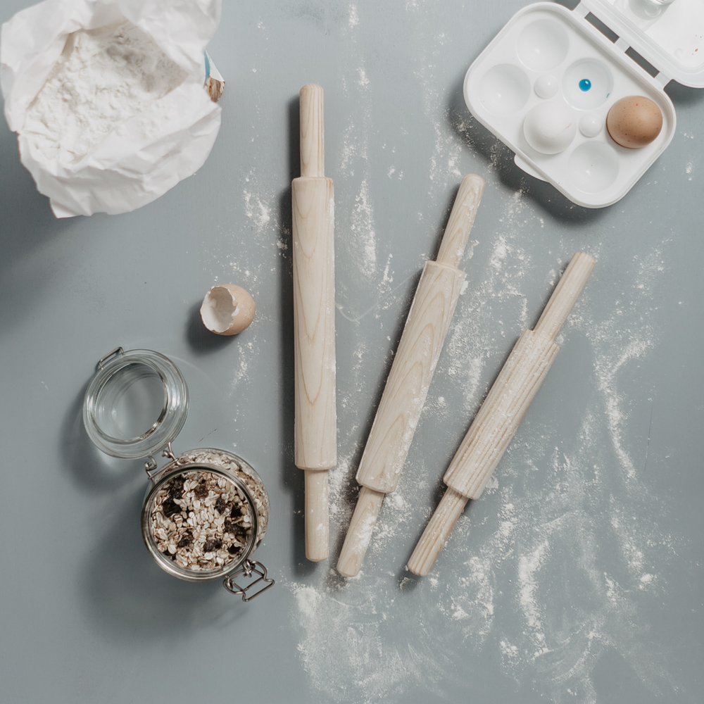 Набор деревянных скалок из древесины сибирского кедра 3шт. диаметром 3,5см. RPN3