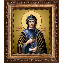 Анастасия Угличская, преподобномученица, игумения. Икона на холсте.