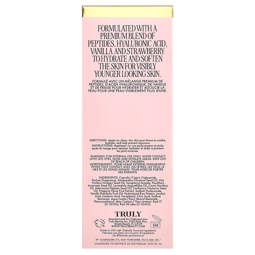 Truly Beauty, мягкое масло после бритья, 90 мл (3,1 жидк. унции)
