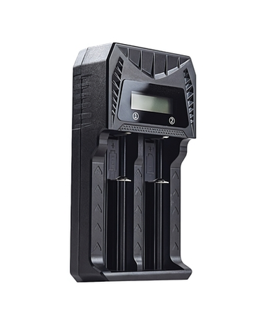 Зарядное устройство WALKER WH-16 для аккумуляторных батареек (3.7В, 1.2В), для 2 АКБ, черное