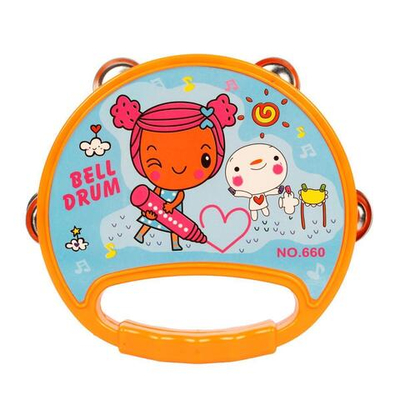 Бубен 16см, желтый, пакет 660