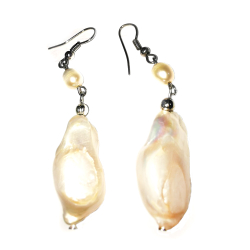 Серьги "Барокко" жемчуг белый