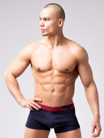 Мужские укороченные боксеры из мягкого хлопкового трикотажа (Размер: XXL) (Цвет: синий)