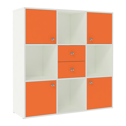 Стеллаж КарИВи Джери Белый  Оранжевый