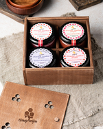 Медовый подарочный набор HoneyForYou "Ягодный квартет" в деревянном ящике