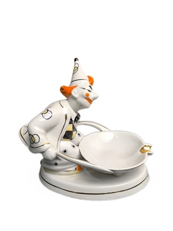 Фарфоровая статуэтка "Клоун с тачкой" (ФФЗ "Чайка")