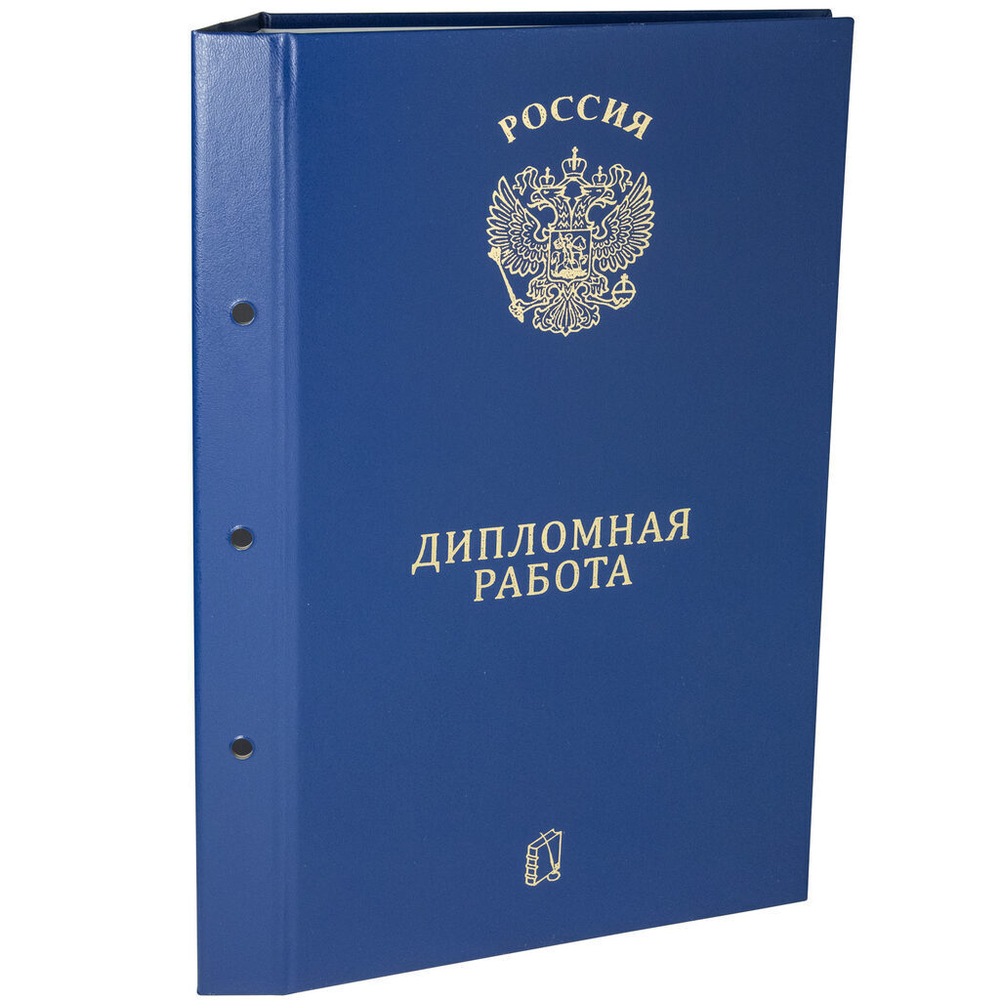Папка д/дипломных работ А4, без бумаги, НА БОЛТАХ мет., 3отв., синяя
