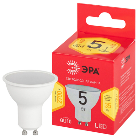 Лампочка светодиодная ЭРА RED LINE LED MR16-5W-827-GU10 R GU10 5 Вт софит теплый белый свет