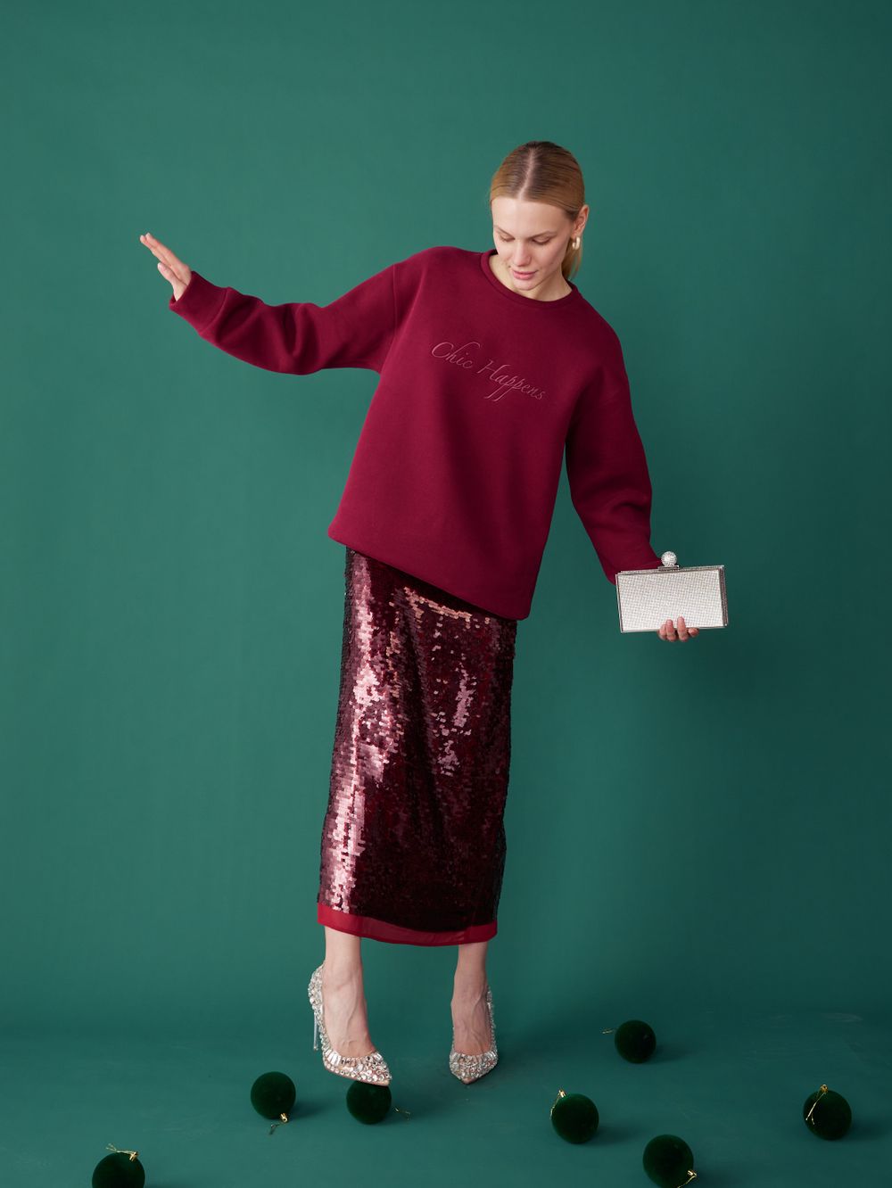 ЮБКА В ПАЙЕТКАХ BORDO