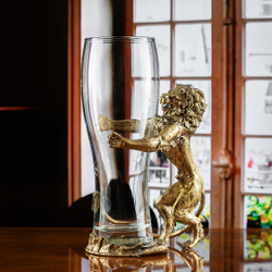 Бокал для пива "Царь Лев" в деревянной шкатулке