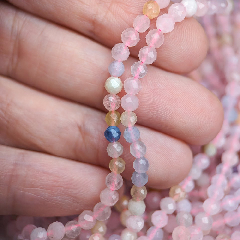 Берилл натуральный, бусины в форме шара 3,1мм, микроогранка