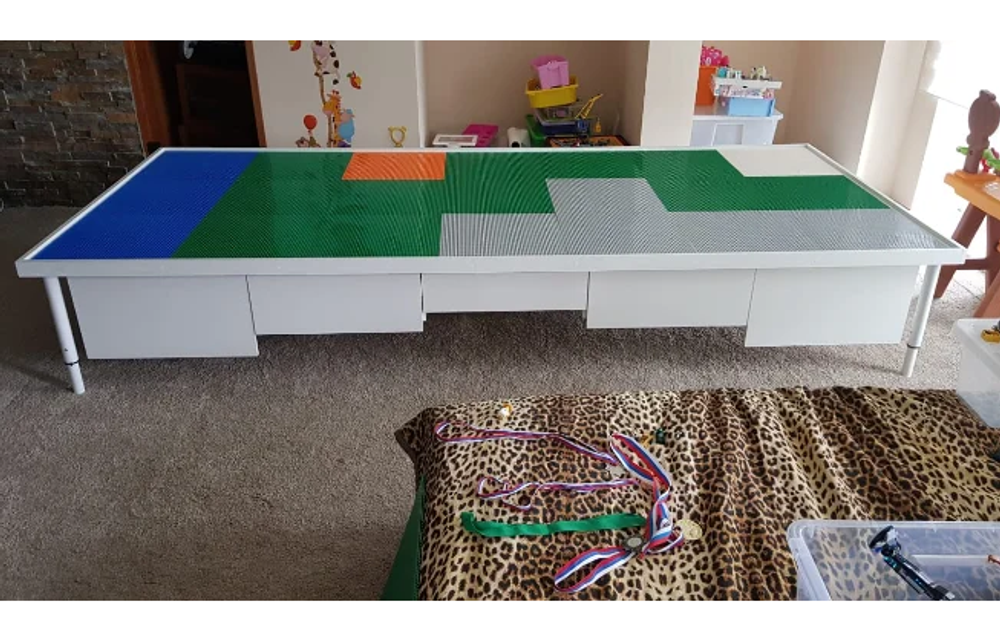 Лего-стол Геракл с ящиками, 240х120 см