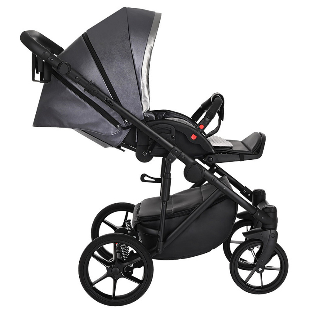 Детская коляска Pituso Luna 2 в 1 Кожа 10210 Кожа/Silver Dark Grey