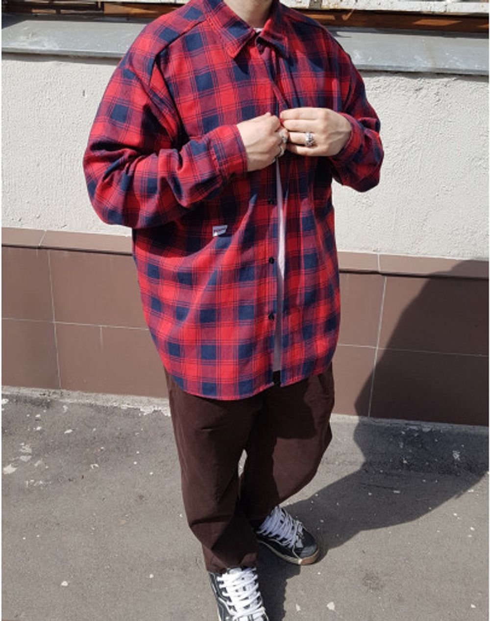 Рубашка "БИЧ"  красно-синяя