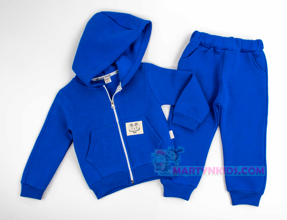 теплый костюм с капюшоном Микки флис 4854