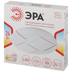 Светильник потолочный светодиодный ЭРА Классик без ДУ SPB-6 Slim 1 24-6,5K 24Вт 6500K